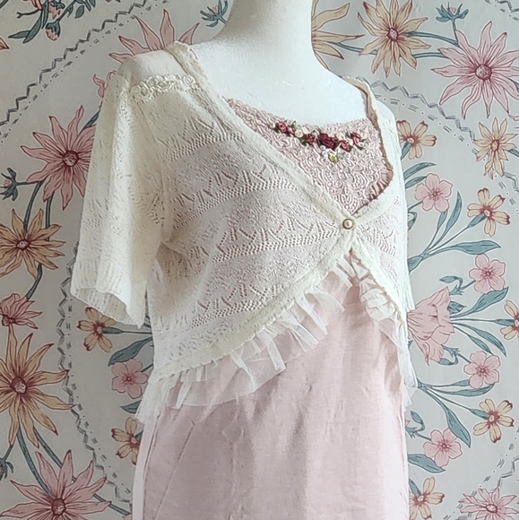 Axes Femme White Soft Bolero Harajuku J Fashion Dollette Cottage Core Shoujo - Picture 1 of 11